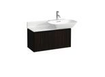 LAUFEN BASE für INO Waschtischunterschrank H4030031102631 77x36cm, 1 Schublade, Griffleiste Aluminium schwarz, Ulme dunkel