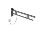Hewi System 900 Stützklappgriff 900.50.21360SC Ausladung 850 mm, Edelstahl pulverbeschichtet dunkelgrau perlglimmer tiefmatt, rechts