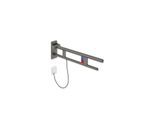 Hewi System 900 Stützklappgriff 900.50.15160SC Ausladung 750 mm, Edelstahl pulverbeschichtet dunkelgrau perlglimmer tiefmatt, links