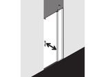 Kermi Pega Pendeltür 1-flügelig mit Festfeld PE1FR10020VNK 100x200cm, silber hochglanz ESG SR Arena C, rechts