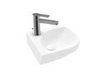 Villeroy und Boch Subway 3.0 Eck-Handwaschbecken 437146RW 32cm Schenkellänge, mit Hahnloch/ohne Überlauf, stone white C-plus