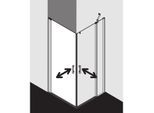 Kermi Pega Pendeltür-Eckeinstiegshälfte PE1EL09020VZK 90x200cm, silber hochglanz ESG SR Arena C Clean, links