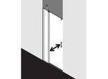 Kermi Pega Pendeltür 1-flügelig mit Festfeld PE1FL11020VZK 110x200cm, silber hochglanz ESG SR Arena C Clean, links