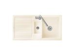 Villeroy & Boch Flavia Einbauspüle 330402FU mit Ablaufgarnitur und Exzenterbetätigung, Ivory