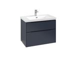 Villeroy und Boch Subway 3.0 Waschtisch-Unterschrank C574L1VQ 77,2x57,6x47,8cm, mit LED/Griff Volcano black, marine blue