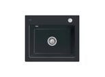 Villeroy und Boch Subway 60 S Einbauspüle 330902S5 mit Ablaufgarnitur, Excenterbetätigung, 600 x 510 mm, ebony CeramicPlus