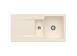 Villeroy & Boch Siluet Einbauspüle 333701FU mit Ablaufgarnitur und Handbetätigung, Ivory