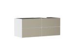 hansgrohe Xevolos E Waschtischunterschrank 54239390 1370x555x550mm, 4 Schubladen, rechts, mattweiß, bronze Struktur