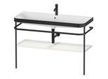 Duravit Happy D.2 Plus Möbelwaschtisch-Kombination HP4739O39390000 117,5x49cm, mit Metallkonsole, 1 Hahnloch, nordic weiß seidenmatt