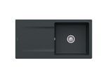 Villeroy & Boch Siluet Einbauspüle 333601S5 mit Ablaufgarnitur und Handbetätigung, Ebony