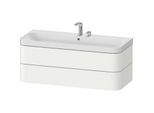 Duravit Happy D.2 Plus Möbelwaschtisch HP4349E36360000 117,5x49cm, 2 Schubkästen, 2 Hahnlöcher, weiß seidenmatt