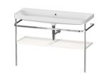 Duravit Happy D.2 Plus Möbelwaschtisch-Kombination HP4839N22220000 117,5x49cm, mit Metallkonsole, ohne Hahnloch, weiß hochglanz