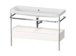 Duravit Happy D.2 Plus Möbelwaschtisch-Kombination HP4844N22220000 117,5x49cm, mit Metallkonsole, ohne Hahnloch, weiß hochglanz