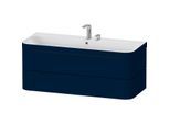 Duravit Happy D.2 Plus Möbelwaschtisch-Unterschrank HP4639E98980000 117,5x49cm, 2 Schubkästen, 2 Hahnlöcher, nachtblau seidenmatt