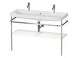 Duravit Happy D.2 Plus Möbelwaschtisch-Kombination HP4849O22220000 117,5x49cm, 1 Hahnloch, mit Metallkonsole, weiß hochglanz
