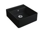 Villeroy und Boch Spülstein Einzelbecken 632062S5 Ablaufgarnitur, Exzenterbetätigung, Befestigungssatz, Ebony