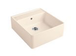 Villeroy und Boch Spülstein Einzelbecken 632061FU Ablaufgarnitur, Handbetätigung, Befestigungssatz, Ivory