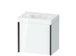 Duravit XViu Waschtisch-Unterschrank XV4631NB285C 45x33,3cm, 1 Tür, rechts, ohne Hahnloch, schwarz matt, Rahmen C, weiß hochglanz