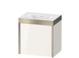 Duravit XViu Waschtisch-Unterschrank XV4631NB122P 45x33,3cm, 1 Tür, rechts, ohne Hahnloch, champagner matt, Rahmen P, weiß hochglanz
