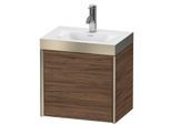 Duravit XViu Waschtisch-Unterschrank XV4631OB121P 45x33,3cm, 1 Tür, rechts, 1 Hahnloch, champagner matt, Rahmen P, nussbaum dunkel