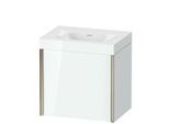 Duravit XViu Waschtisch-Unterschrank XV4631NB185C 45x33,3cm, 1 Tür, rechts, ohne Hahnloch, champagner matt, Rahmen C, weiß hochglanz