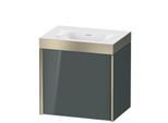 Duravit XViu Waschtisch-Unterschrank XV4631NB138P 45x33,3cm, 1 Tür, rechts, ohne Hahnloch, champagner matt, Rahmen P, dolomiti grey hochglanz
