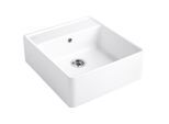 Villeroy und Boch Spülstein Einzelbecken 632061R1 Ablaufgarnitur, Handbetätigung, Befestigungssatz, weiß