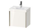 Duravit XViu Waschtisch-Unterschrank XV4630OB122C 45x33,3cm, 1 Tür, links, 1 Hahnloch, champagner matt, Rahmen C, weiß hochglanz