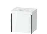 Duravit XViu Waschtisch-Unterschrank XV4630NB285C 45x33,3cm, 1 Tür, links, ohne Hahnloch, schwarz matt, Rahmen C, weiß hochglanz