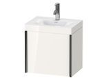Duravit XViu Waschtisch-Unterschrank XV4631OB222C 45x33,3cm, 1 Tür, rechts, 1 Hahnloch, schwarz matt, Rahmen C, weiß hochglanz