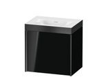 Duravit XViu Waschtisch-Unterschrank XV4631NB240P 45x33,3cm, 1 Tür, rechts, ohne Hahnloch, schwarz matt, Rahmen P, schwarz hochglanz