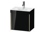 Duravit XViu Waschtisch-Unterschrank XV4630OB140C 45x33,3cm, 1 Tür, links, 1 Hahnloch, champagner matt, Rahmen C, schwarz hochglanz