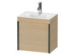 Duravit XViu Waschtisch-Unterschrank XV4630OB271C 45x33,3cm, 1 Tür, links, 1 Hahnloch, schwarz matt, Rahmen C, mediterrane eiche