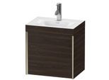 Duravit XViu Waschtisch-Unterschrank XV4631OB169C 45x33,3cm, 1 Tür, rechts, 1 Hahnloch, champagner matt, Rahmen C, nussbaum gebürstet
