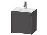 Duravit XViu Waschtisch-Unterschrank XV4631OB249C 45x33,3cm, 1 Tür, rechts, 1 Hahnloch, schwarz matt, Rahmen C, graphit matt
