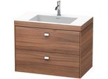 Duravit Brioso c-bonded Waschtisch mit Unterbau BR4606O1079 80x48, Nussbaum Natur/Chrom, 1 Hanloch
