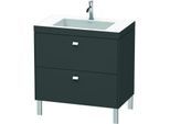 Duravit Brioso c-bonded Waschtisch mit Unterbau BR4701N4949, 80x48cm, Graphit Matt, ohne Hahnloch