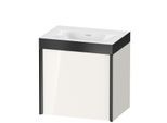Duravit XViu Waschtisch-Unterschrank XV4630NB222P 45x33,3cm, 1 Tür, links, ohne Hahnloch, schwarz matt, Rahmen P, weiß hochglanz