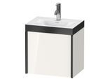 Duravit XViu Waschtisch-Unterschrank XV4630OB222P 45x33,3cm, 1 Tür, links, 1 Hahnloch, schwarz matt, Rahmen P, weiß hochglanz