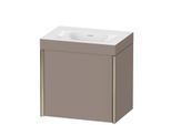 Duravit XViu Waschtisch-Unterschrank XV4630NB143C 45x33,3cm, 1 Tür, links, ohne Hahnloch, champagner matt, Rahmen C, basalt matt