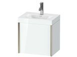 Duravit XViu Waschtisch-Unterschrank XV4631OB185C 45x33,3cm, 1 Tür, rechts, 1 Hahnloch, champagner matt, Rahmen C, weiß hochglanz