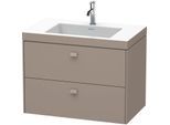 Duravit Brioso c-bonded Waschtisch mit Unterbau BR4606O4343, 80x48cm, Basalt Matt, 1 Hanloch