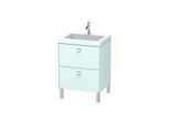 Duravit Brioso c-bonded Waschtisch mit Unterbau BR4700N1009 60x48, Lichtblau Matt/Chrom, o. Hahnl.