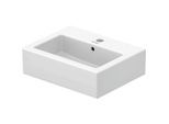 Duravit Vero Möbel-Handwaschbecken 0704450027 45x35cm, geschliffen, mit Hahnloch, Überlauf, Hahnlochbank, weiß