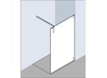 Kermi Walk-In XS Glasanlage XSWW2120201AK 120x200cm, silber mattglanz, ESG klar, links, mit Wandstütze