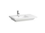 LAUFEN Living Square Waschtisch H8174380001081 75x48cm, 3 Hahnlöcher, mit Überlauf, Ablage rechts