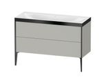 Duravit XViu Waschtisch-Unterschrank XV4712NB207P 120x48cm, 2 Schubkästen, ohne Hahnloch, schwarz matt, Rahmen P, betongrau matt