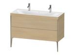 Duravit XViu Waschtisch-Unterschrank XV4713OB171C 120x48cm, 2 Auszüge, ohne Hahnloch, champagner matt, Rahmen C, mediterrane eiche
