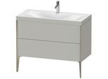 Duravit XViu Waschtisch-Unterschrank XV4711OB107C 100x48cm, 2 Auszüge, 1 Hahnloch, champagner matt, Rahmen C, betongrau matt