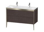Duravit XViu Waschtisch-Unterschrank XV4713OB172P 120x48cm, 2 Auszüge, ohne Hahnloch, champagner matt, Rahmen P, eiche dunkel gebürstet